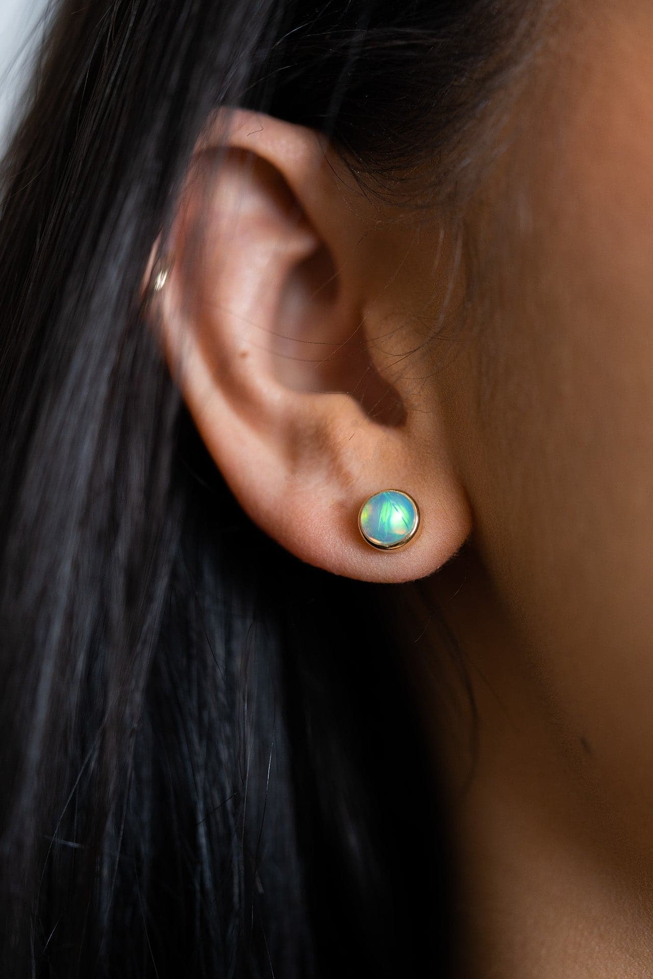 Opal Bezel Studs - Skeie's Jewelers