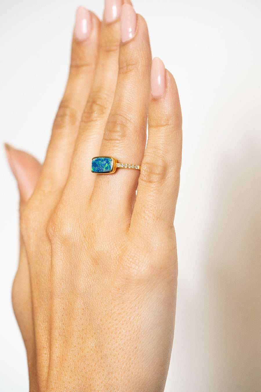 Yellow Gold Opal Gemstone Ring by Kimberly Collins - Skeie's Jewelers