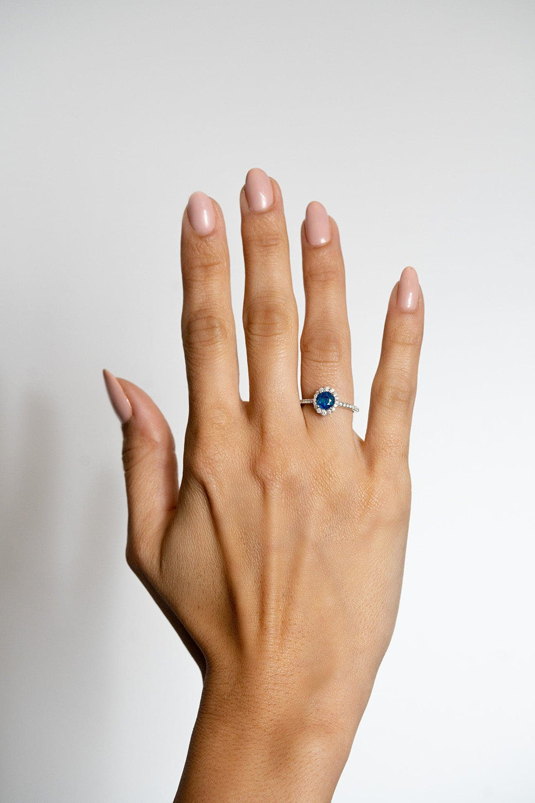 Sapphire and Diamond Halo Ring - Skeie's Jewelers