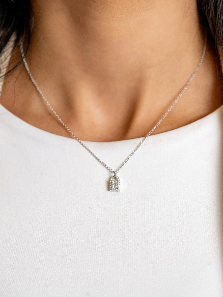 Princess Cut Diamond Lock Pendant by Skeie's Jewelers - Skeie's Jewelers