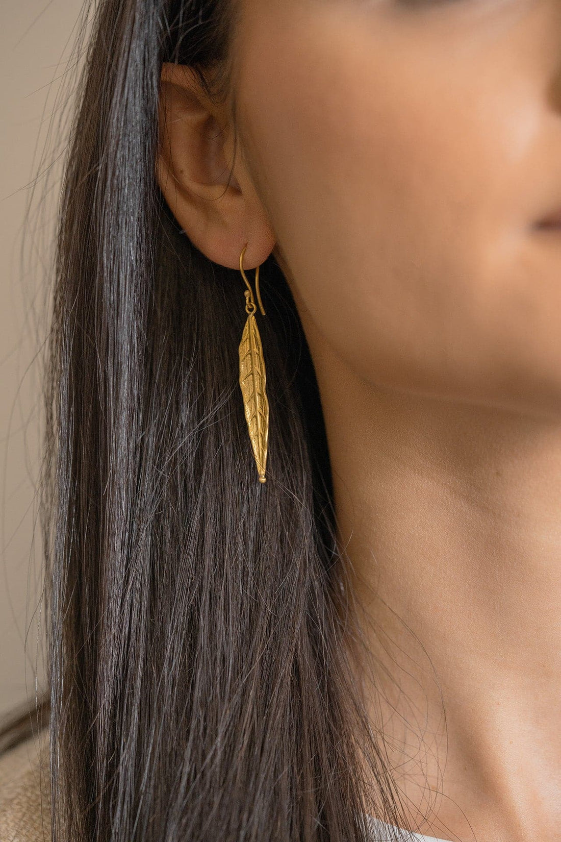 Lika Behar 'Willow' Yellow Gold Leaf Dangle Earrings - Skeie's Jewelers