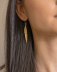 Lika Behar 'Willow' Yellow Gold Leaf Dangle Earrings - Skeie's Jewelers
