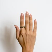 Lika Behar Yellow Gold & Oxidized Silver 'Carla' Link Ring - Skeie's Jewelers
