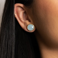 Margo Bicego® 'Jaipur' Yellow Gold Aqua Stud Earrings - Skeie's Jewelers