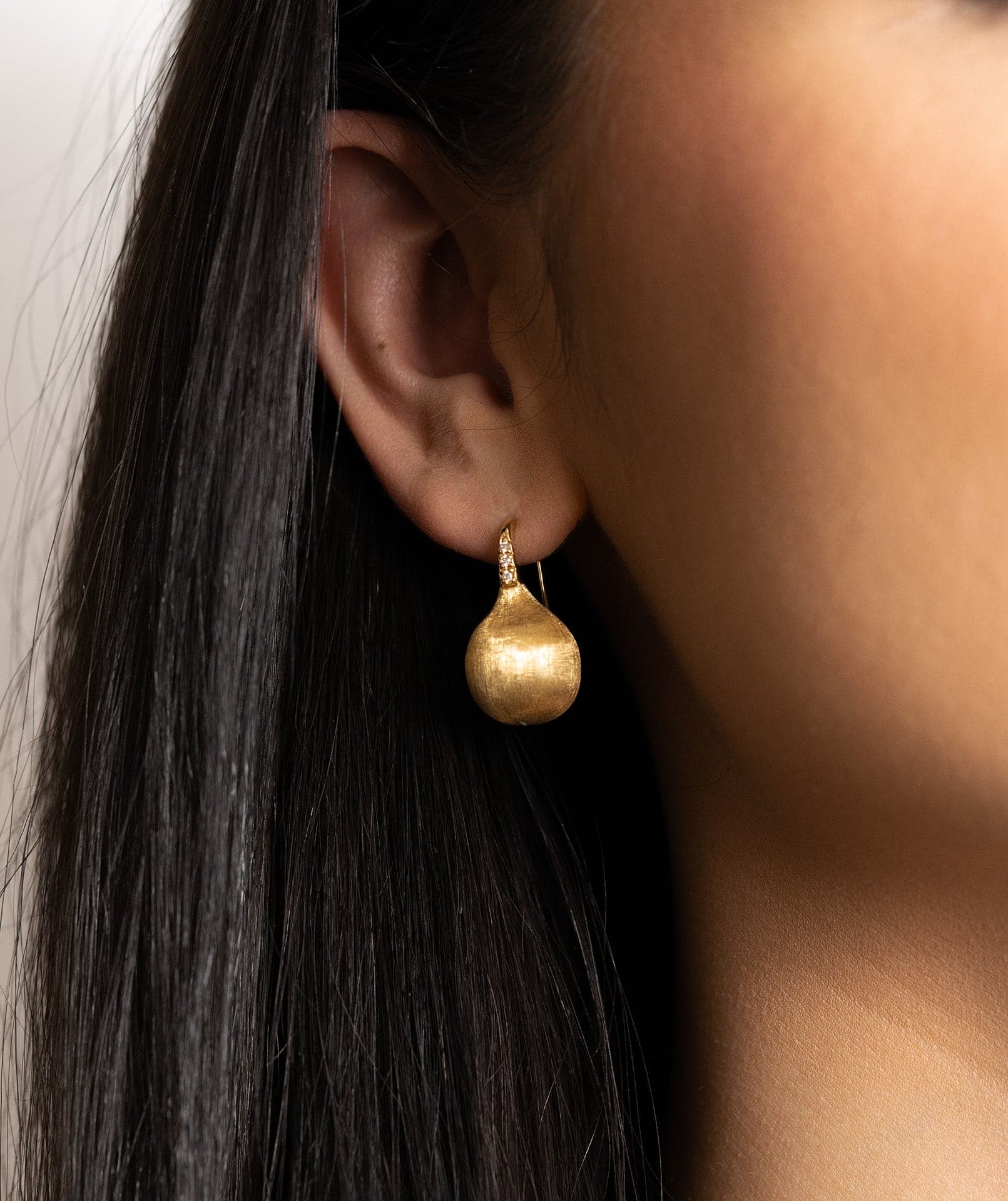 Marco Bicego® 'Africa Boule' Yellow Gold Diamond French Wire Earrings - Skeie's Jewelers