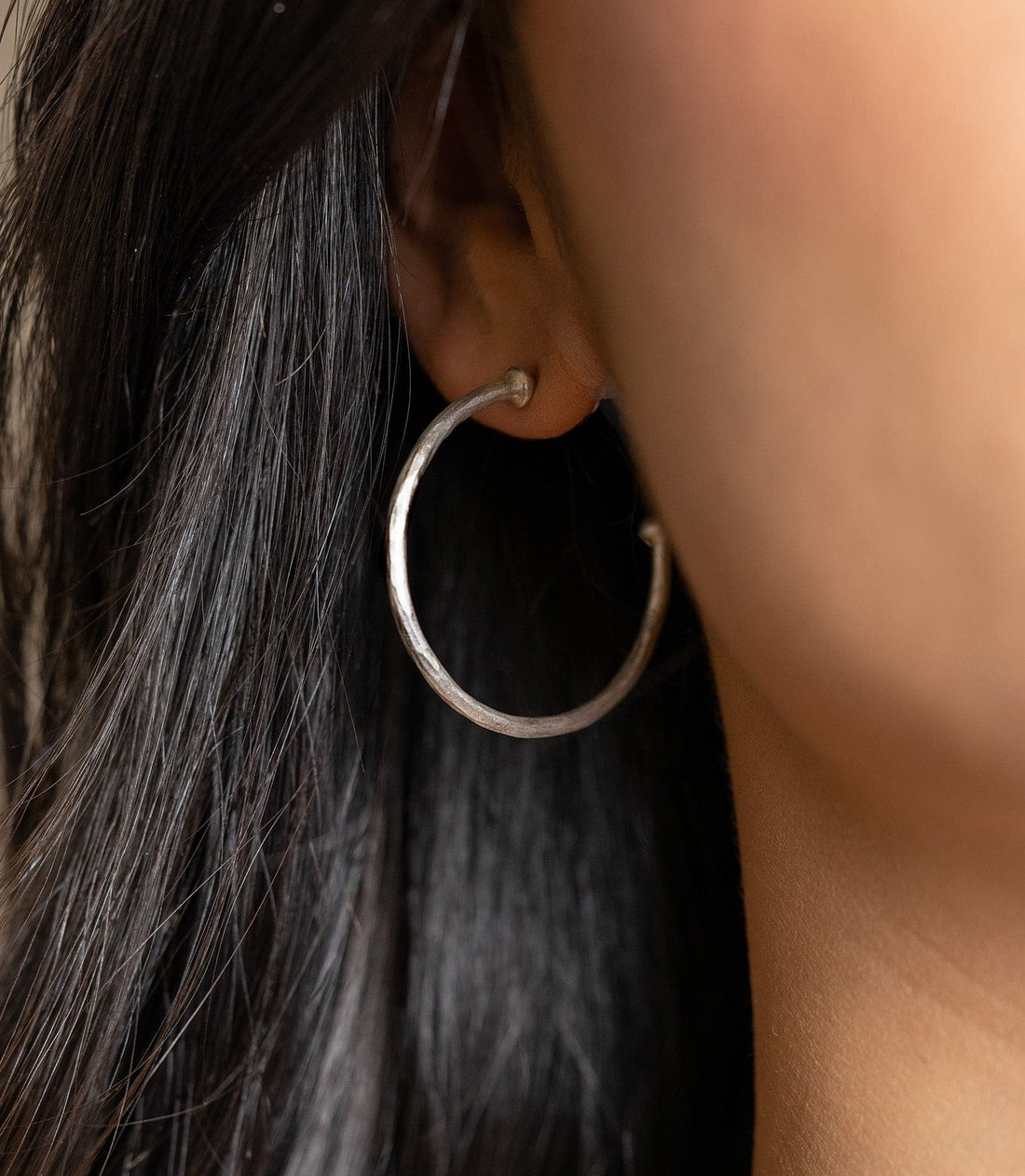 Lika Behar Sterling Silver Round Open Hoop Earrings - Skeie's Jewelers