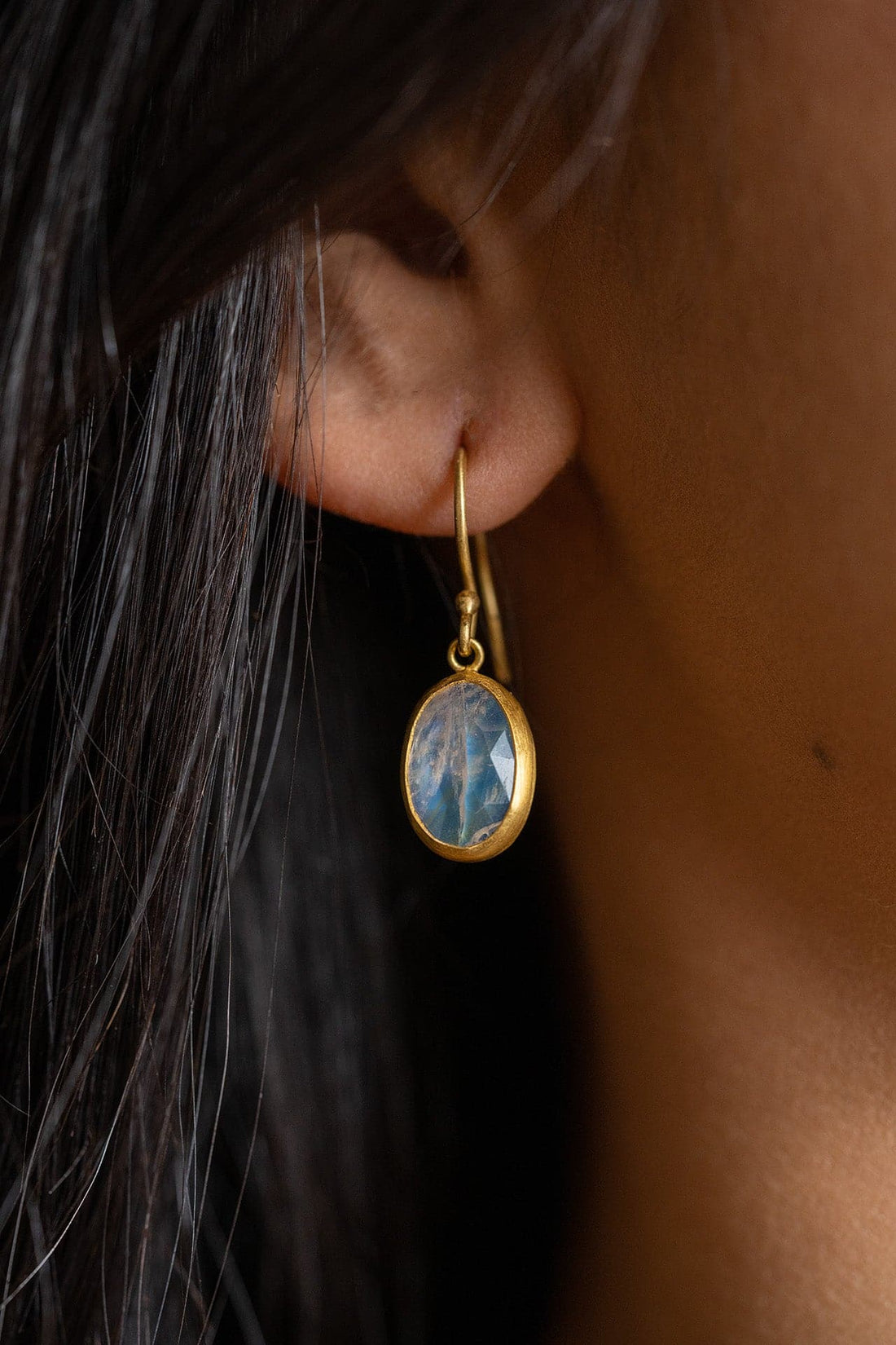 Lika Behar Yellow Gold Moonstone Dangle Earrings - Skeie's Jewelers