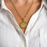 Roberto Coin Yellow Gold Venetian Princess Medallion Pendant - Skeie's Jewelers