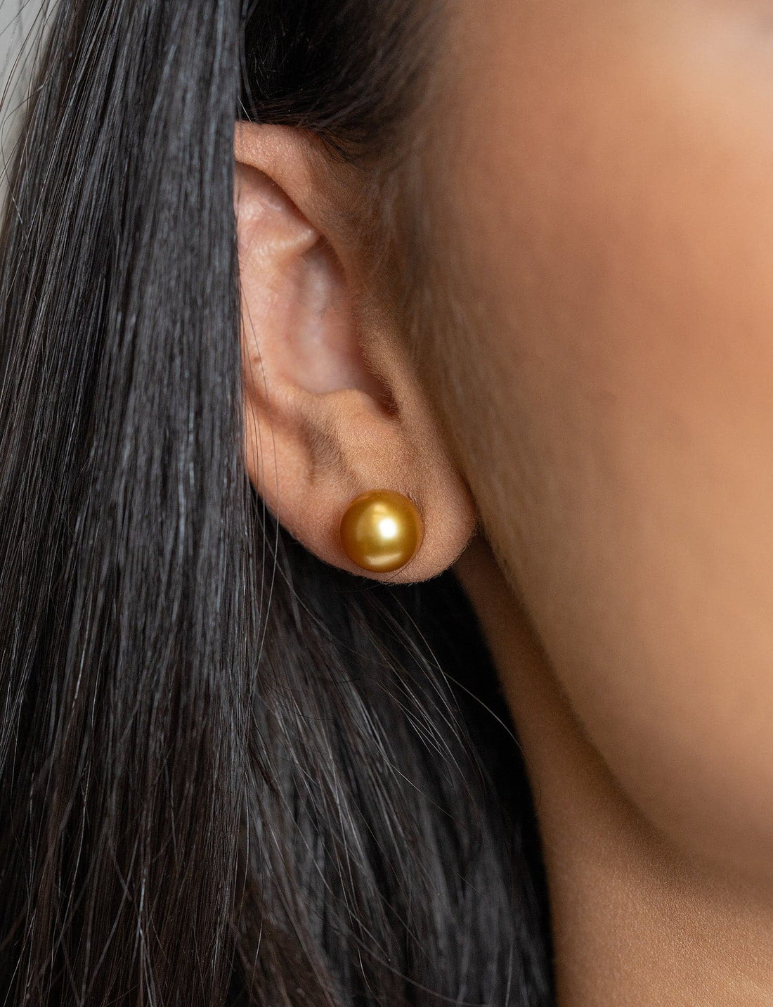 Mikimoto Golden South Sea Pearl Earrings Studs in 18k Gold - Skeie's Jewelers