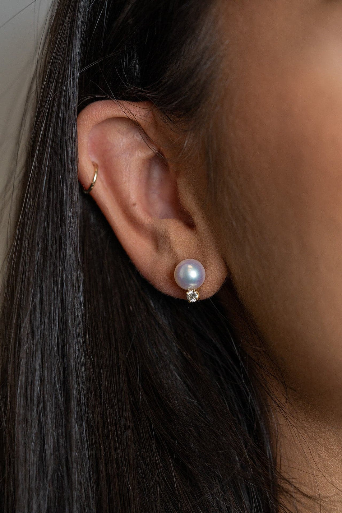 Mikimoto Pearl and Diamond Stud 18k Gold Earrings - Skeie's Jewelers