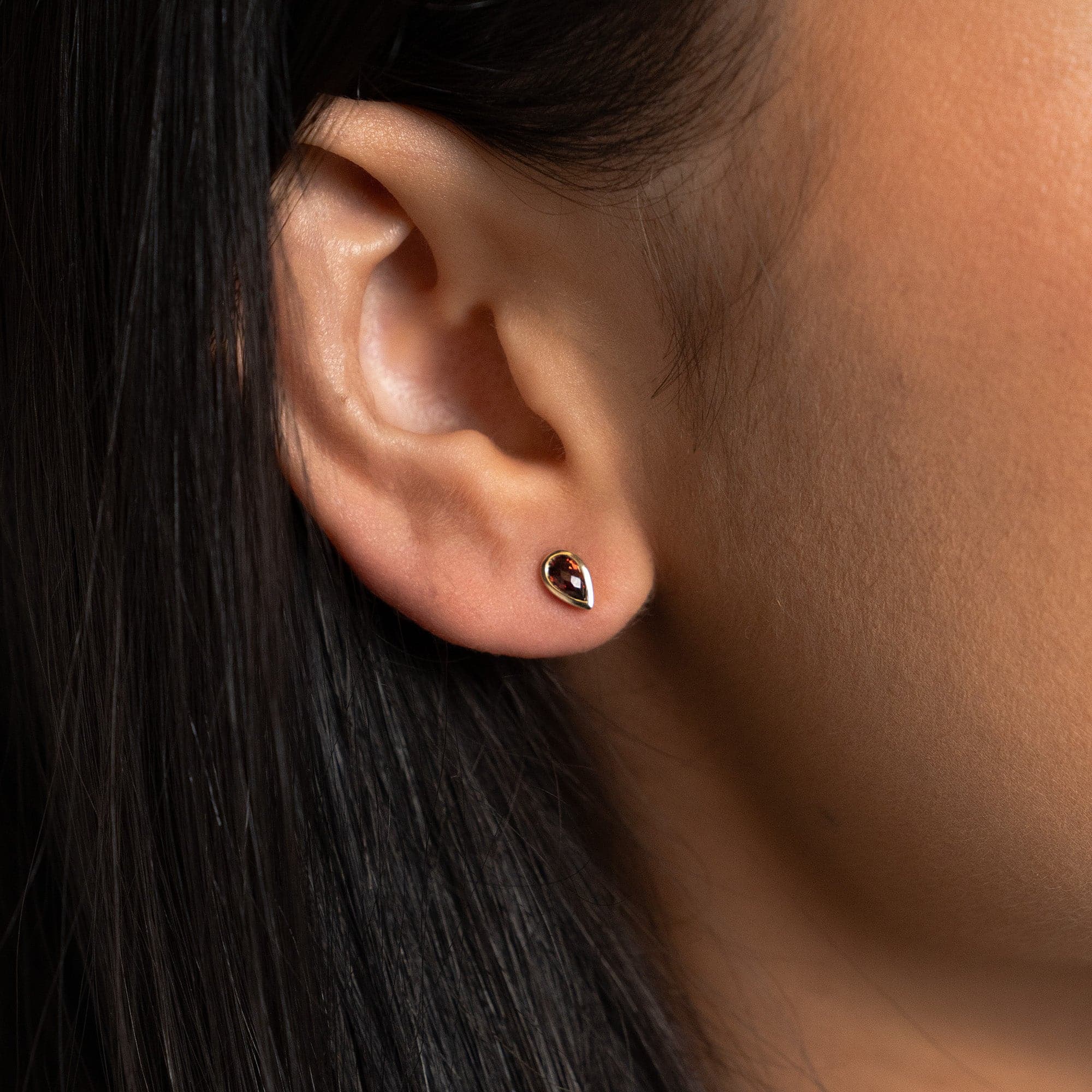Pear-Cut Garnet Studs - Skeie's Jewelers