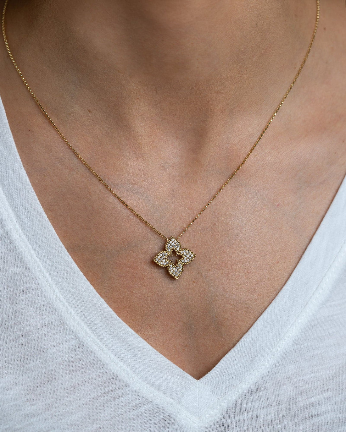 Roberto Coin Princess Flower Pendant Necklace - Skeie's Jewelers