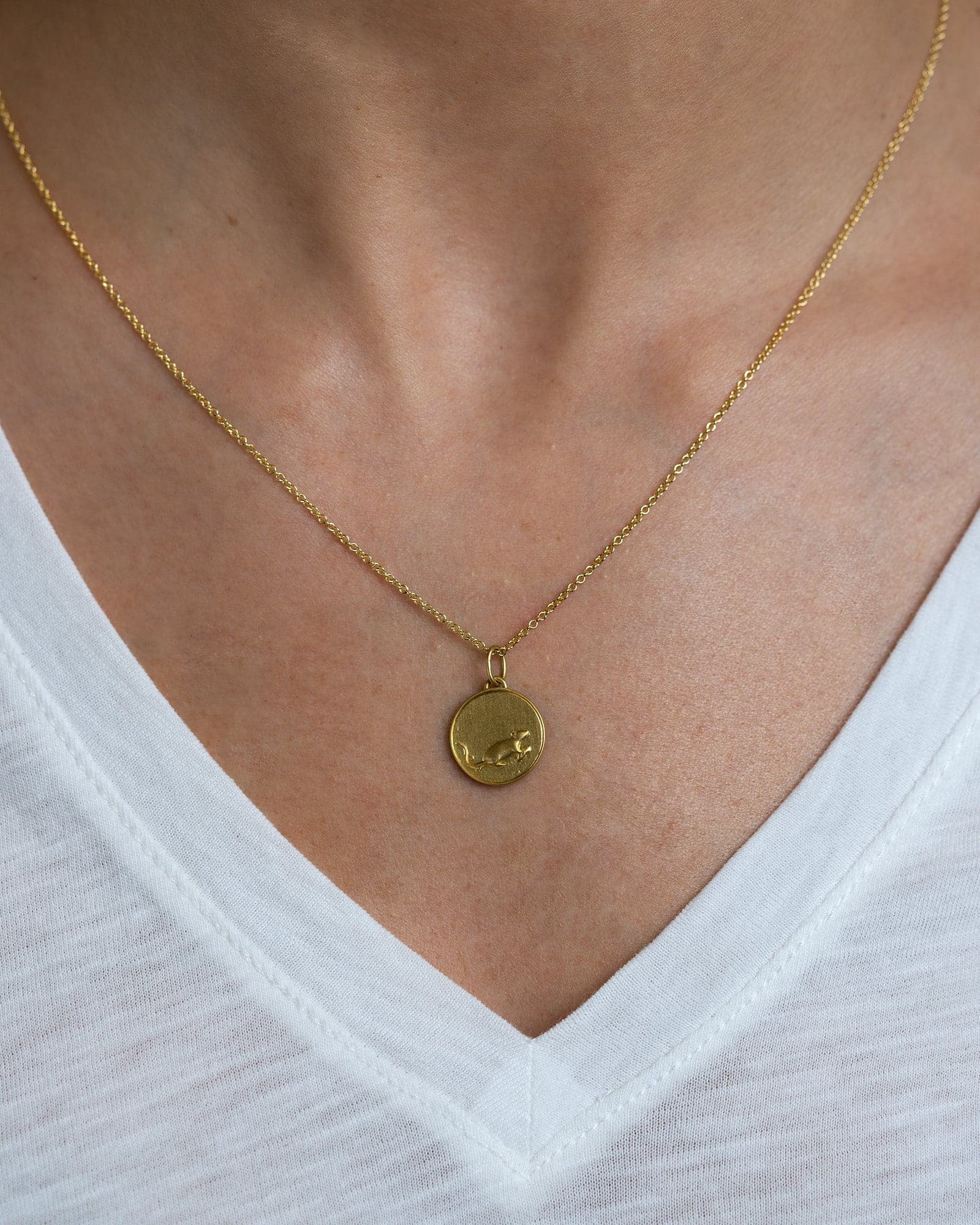 The Lion & The Mouse Small Aesop Medallion - Skeie's Jewelers