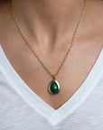African Emerald Bezel Pendant - Skeie's Jewelers