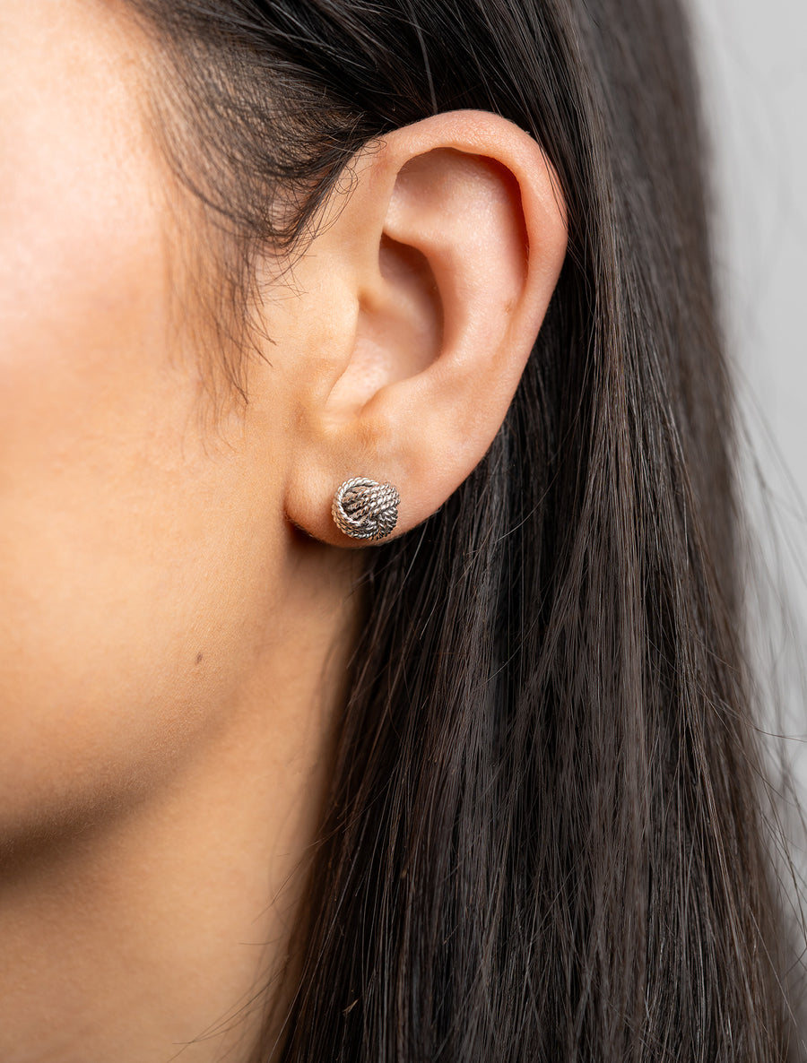 Sterling Silver Knot Stud Earrings - Skeie's Jewelers