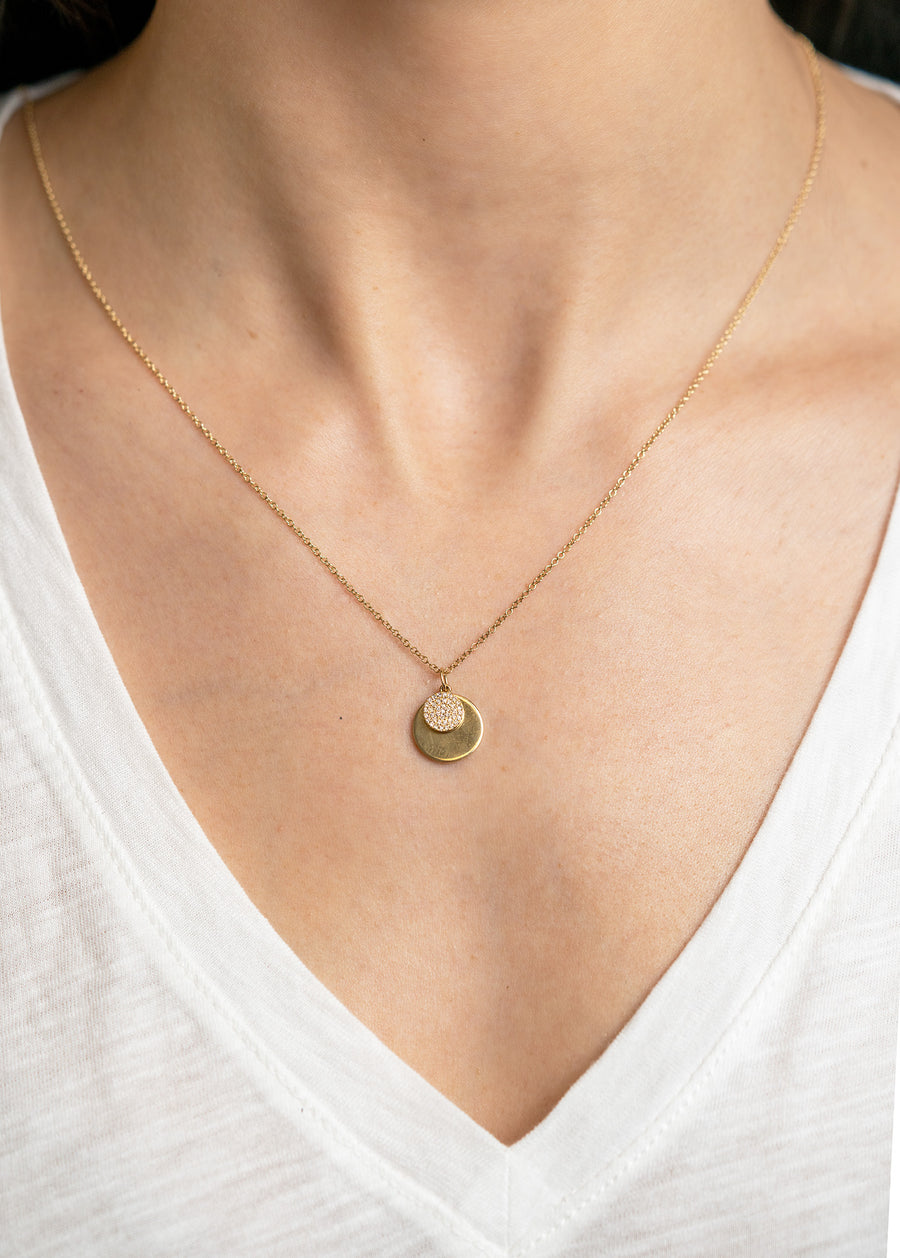 Double Pendant Pave Charm Necklace - Skeie's Jewelers