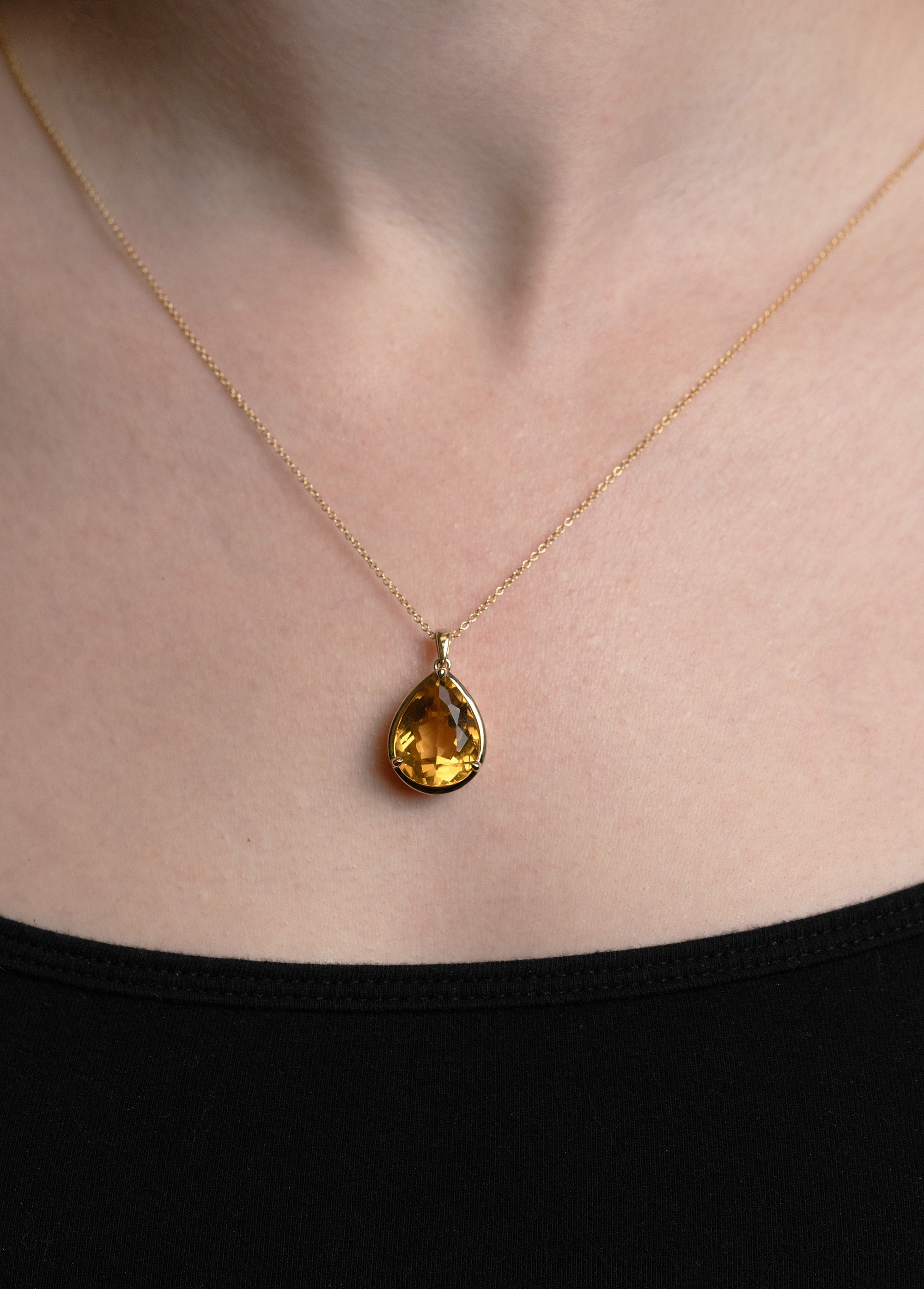 Pear-Cut Citrine Statement Pendant - Skeie's Jewelers
