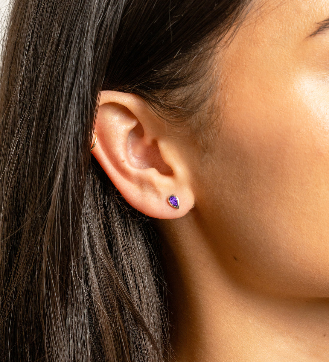 Pear-Cut Amethyst Studs - Skeie's Jewelers