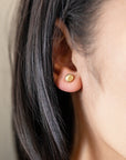 Yellow Gold Flat Round Stud Earrings by Carla | Nancy B. - Skeie's Jewelers