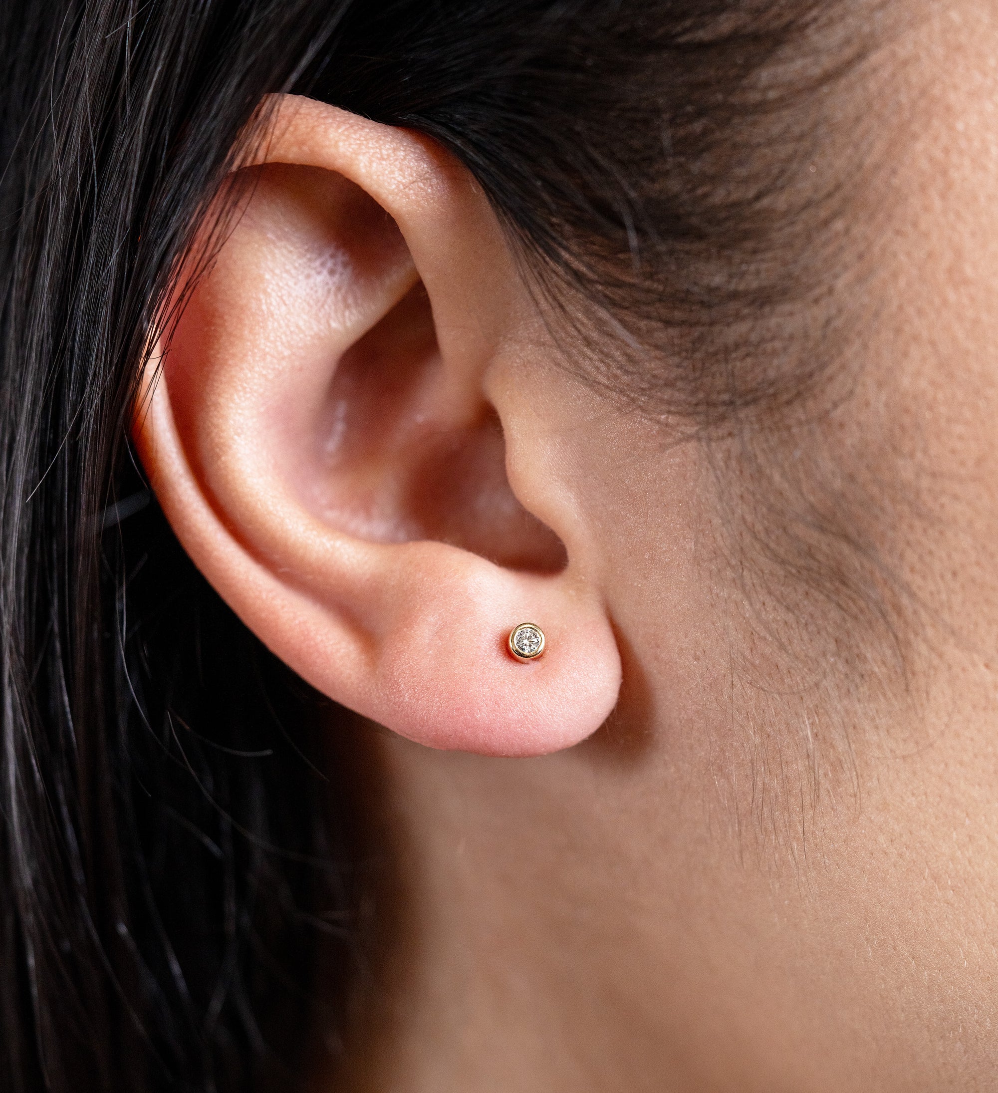 Mini Diamond Bezel Studs by Shy Creation - Skeie's Jewelers