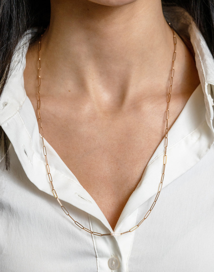 Elongated Link Chain Necklace