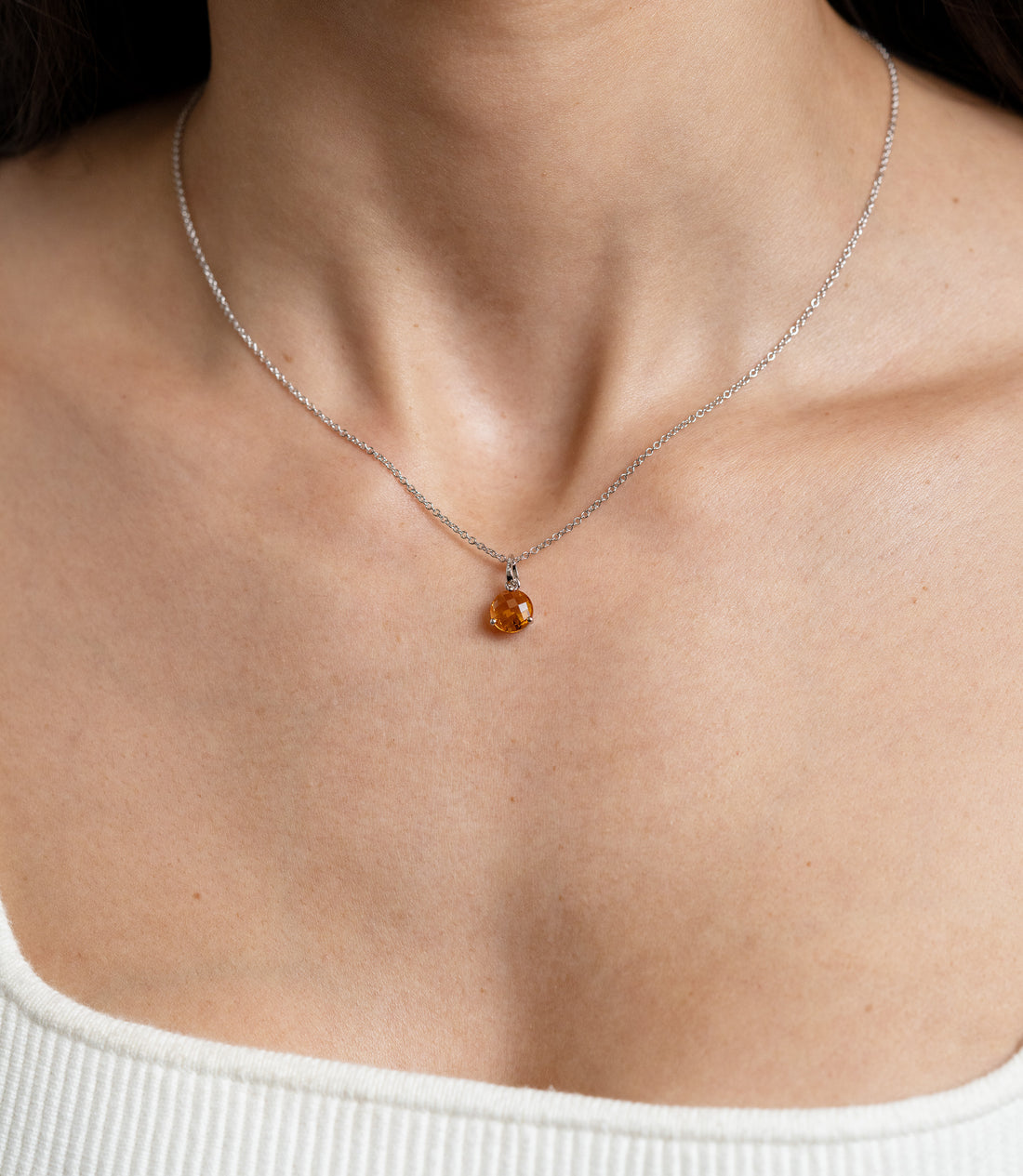 Citrine Solitaire Pendant Necklace