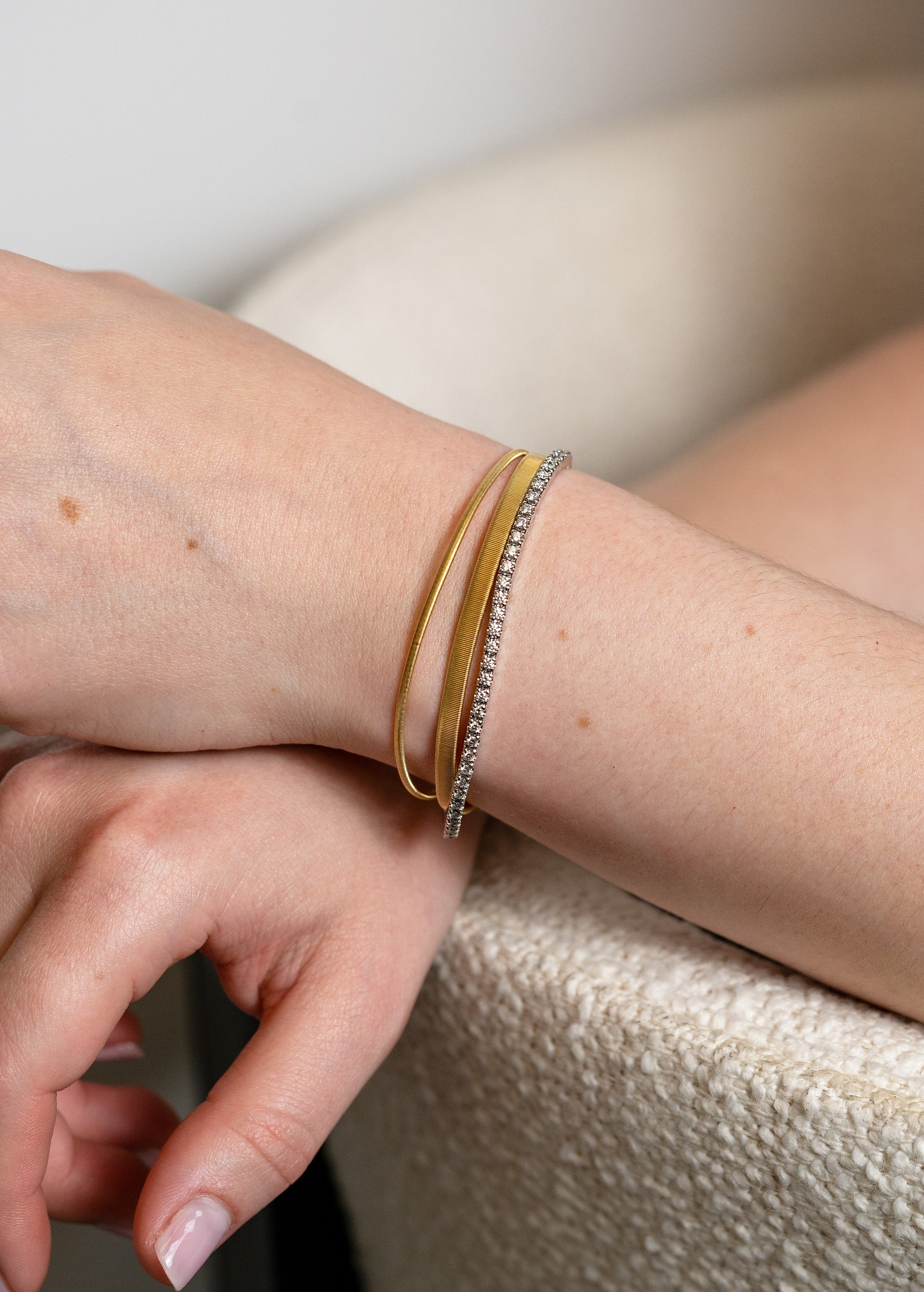 Marco Bicego Diamond Masai 3-Row Bracelet - Skeie's Jewelers