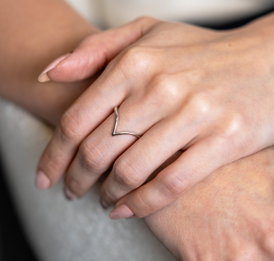 White Gold Contour Ring