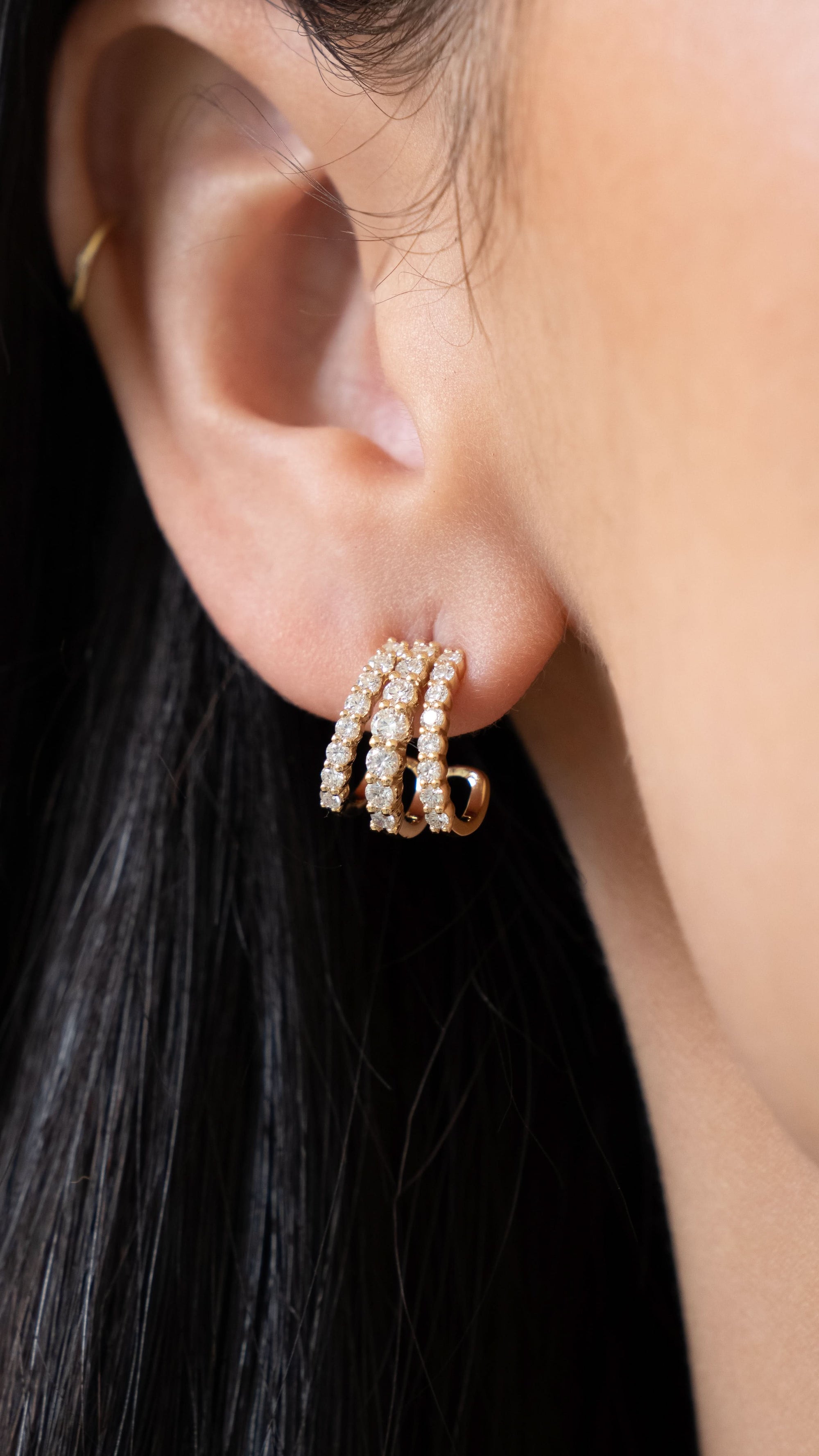 Kwiat Three-Row Huggie Earrings with Diamonds - Skeie's Jewelers