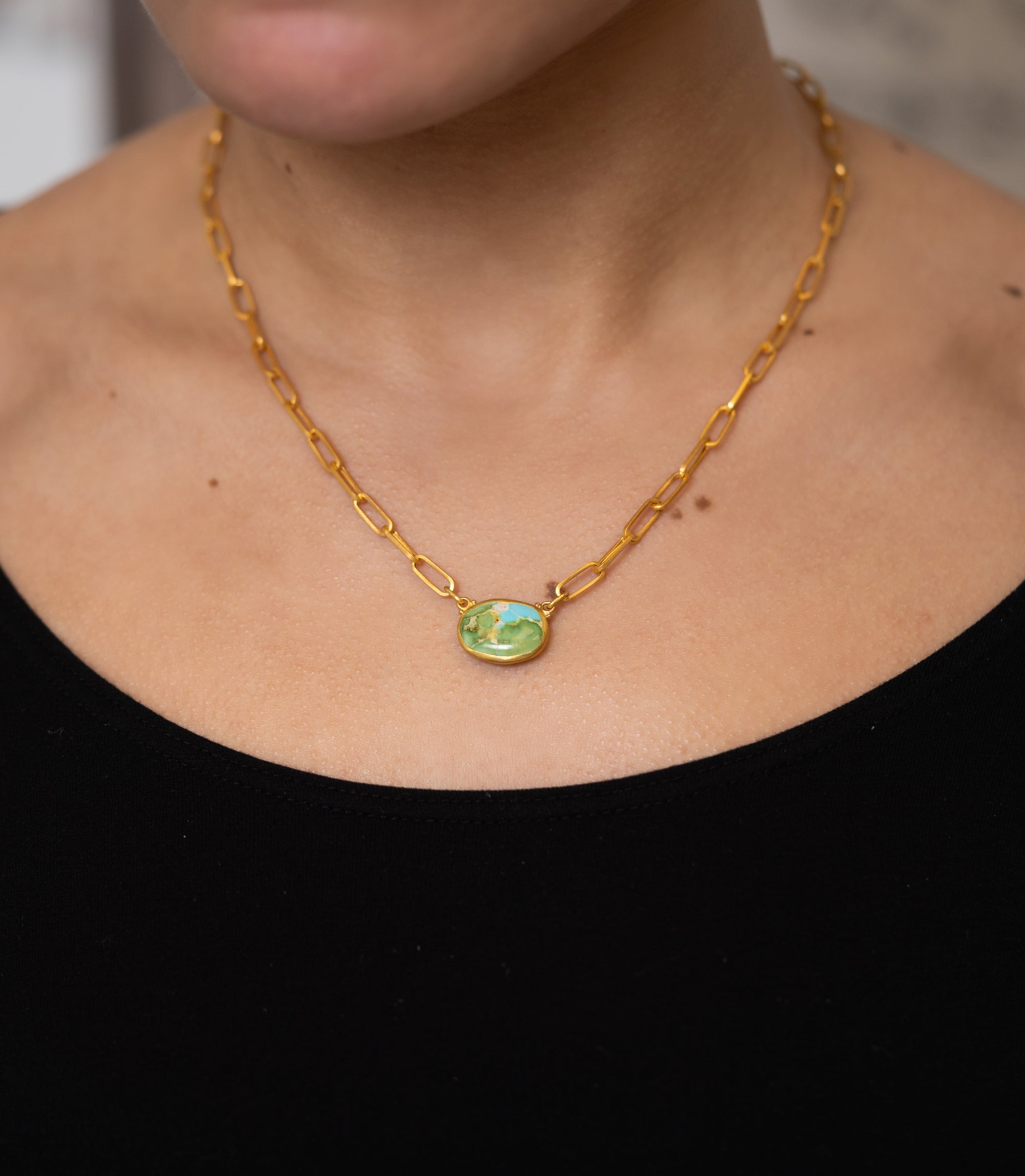 Lika Behar Gold and Sonoran Turquoise Necklace - Skeie's Jewelers