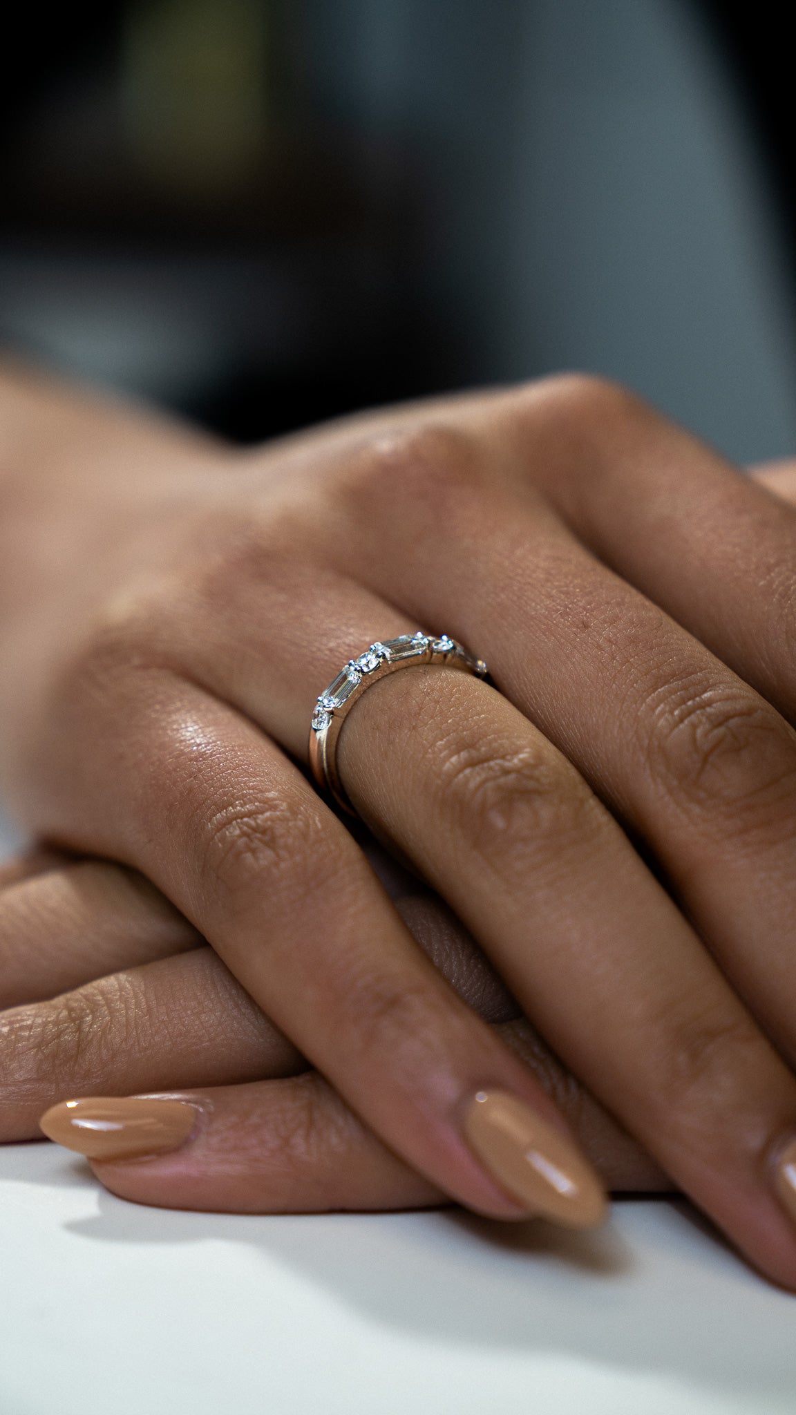 Round & Emerald Cut Diamond Band - Skeie's Jewelers