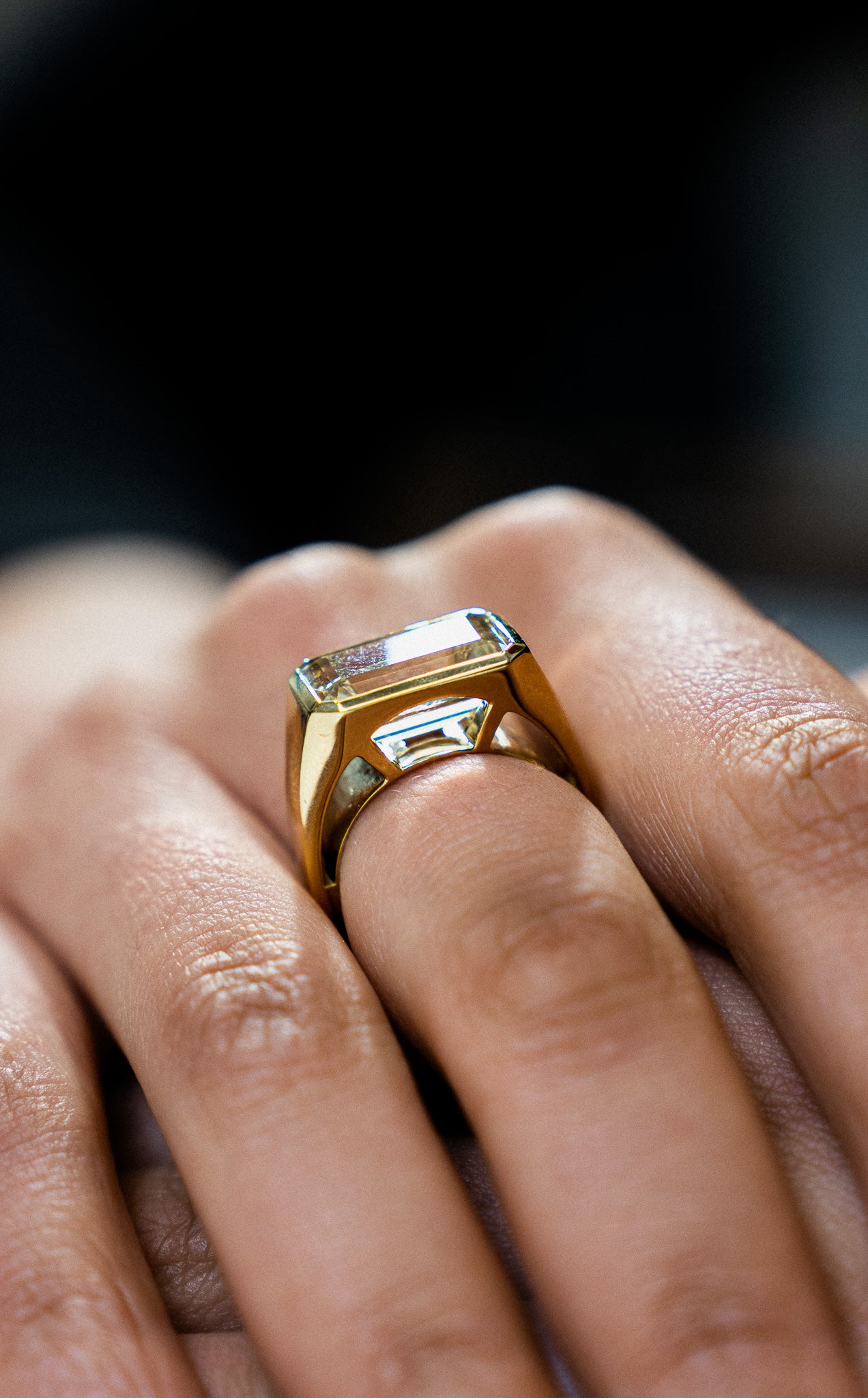 Cocktail Emerald Cut Quartz Ring - Skeie's Jewelers