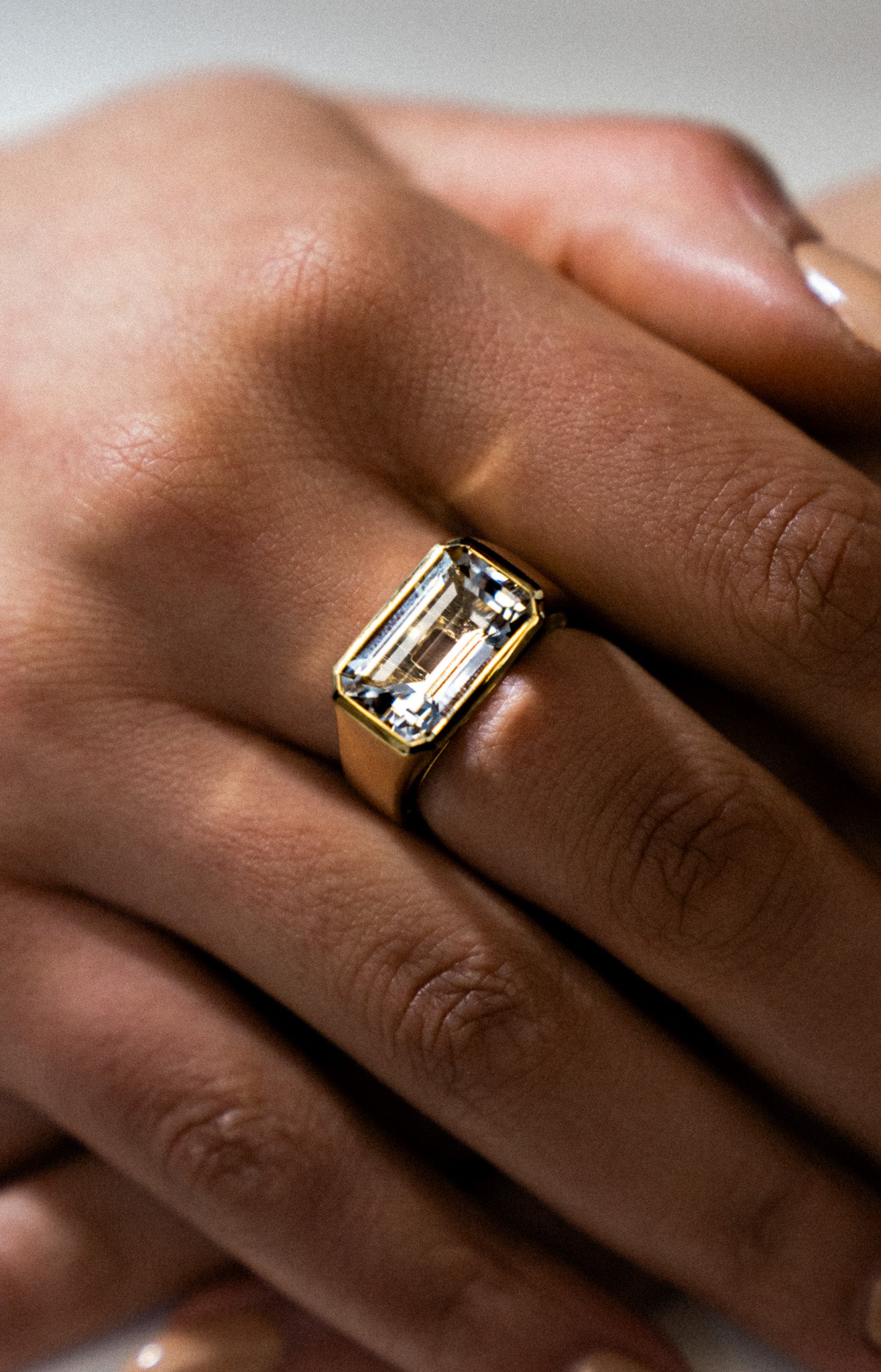 Cocktail Emerald Cut Quartz Ring - Skeie's Jewelers