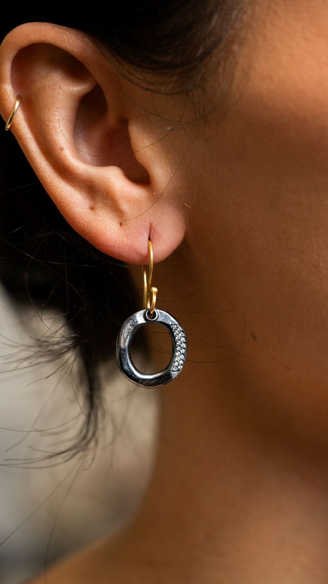 Lika Behar Orion Oxidized Silver Diamond Earrings - Skeie's Jewelers