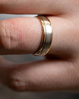 Two-Tone 14k Yellow & Brushed White Gold Wedding Band - Skeie's Jewelers