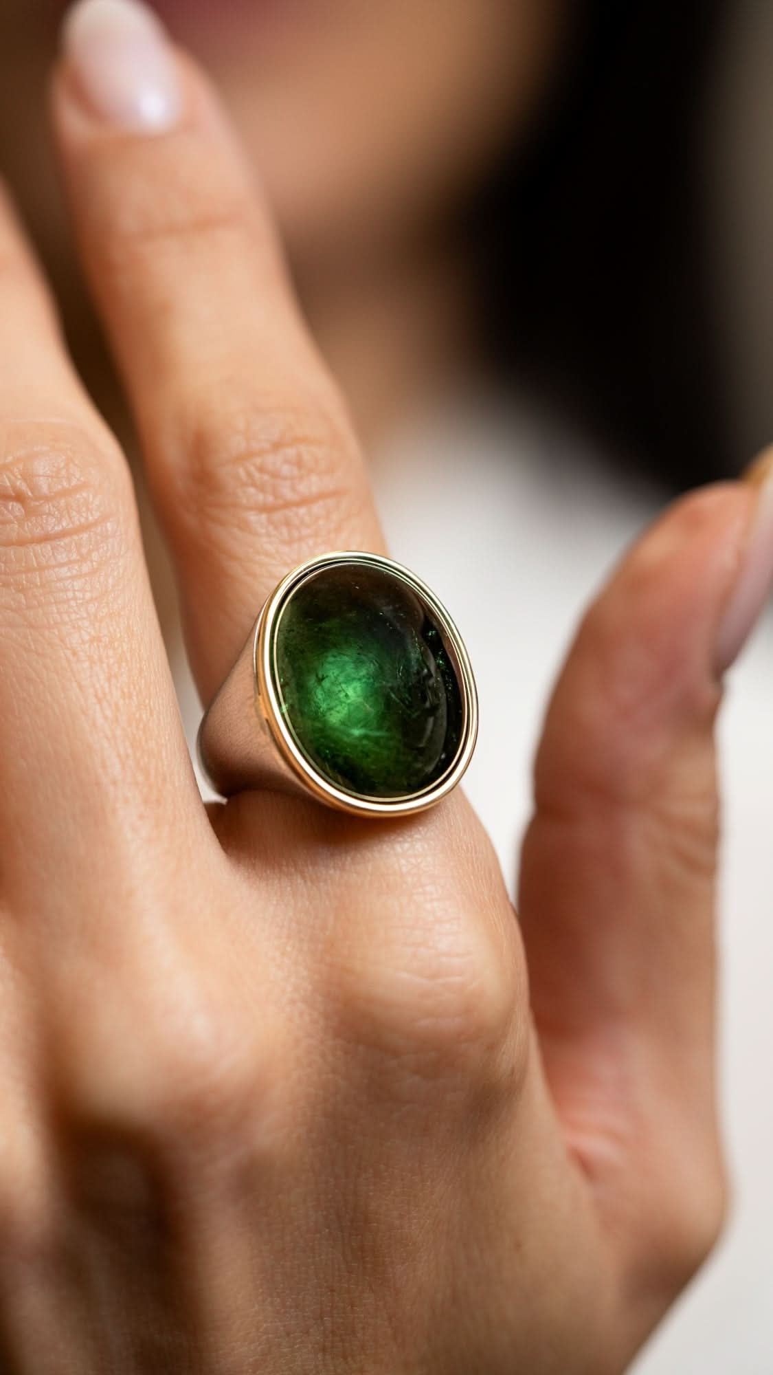 Round Tourmaline Gem Drop Ring - Skeie's Jewelers