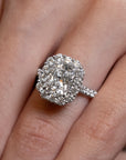 Rahaminov Cushion-Cut Diamond Cluster Halo Engagement Ring