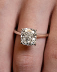 Platinum Cushion-Cut Diamond Solitaire Engagement Ring