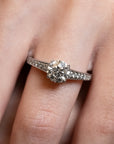 Platinum Graduated-Diamond Engagement Ring