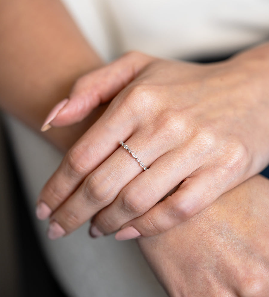 Dainty Marquise and Round Diamond Band