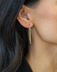 Diamond-Accented Gold Threader Earrings - Skeie's Jewelers