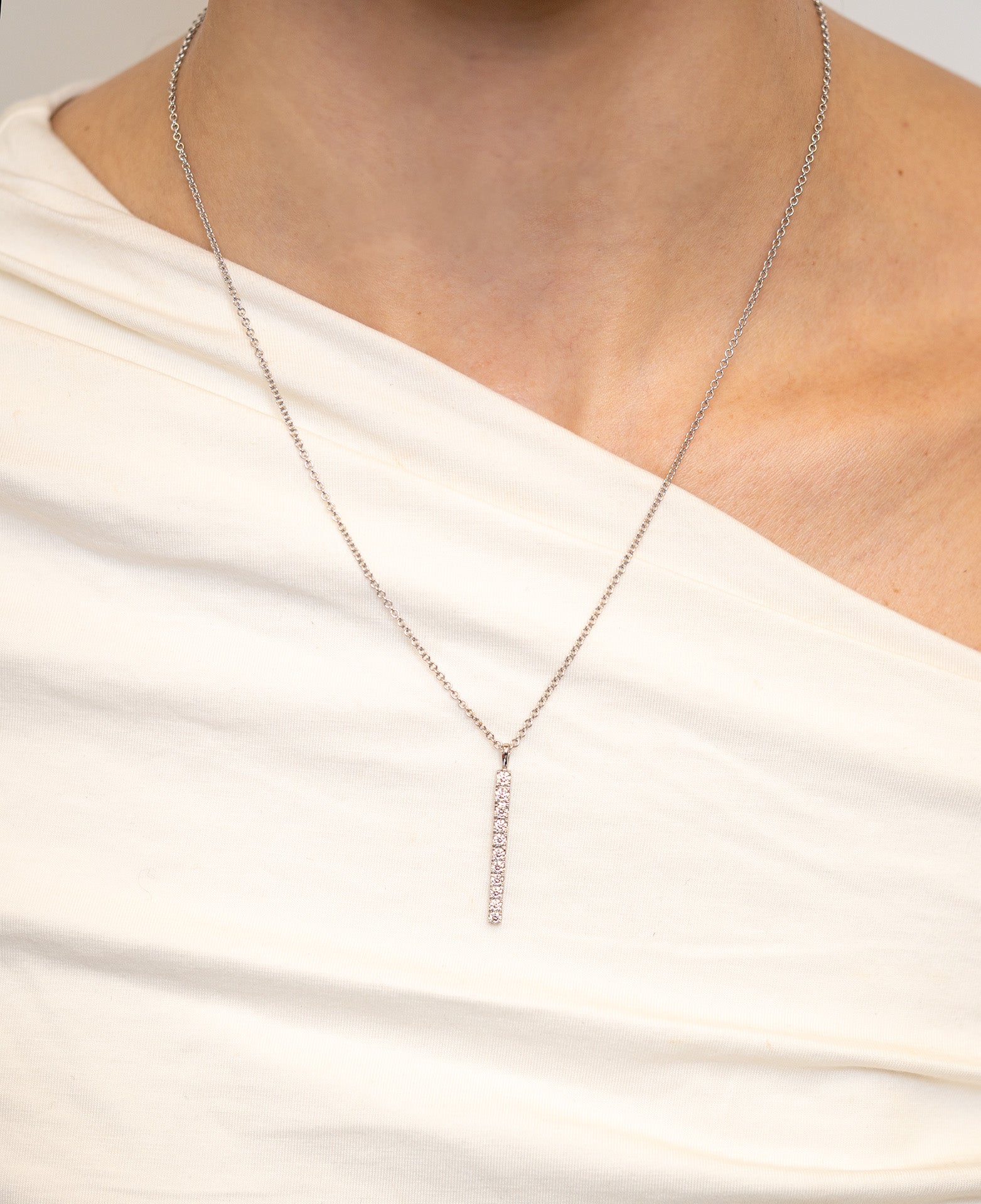 Diamond Bar Pendant Necklace by Skeie's - Skeie's Jewelers