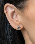 Diamond Cluster Oxidized Silver Stud Earrings by Lika Behar - Skeie's Jewelers
