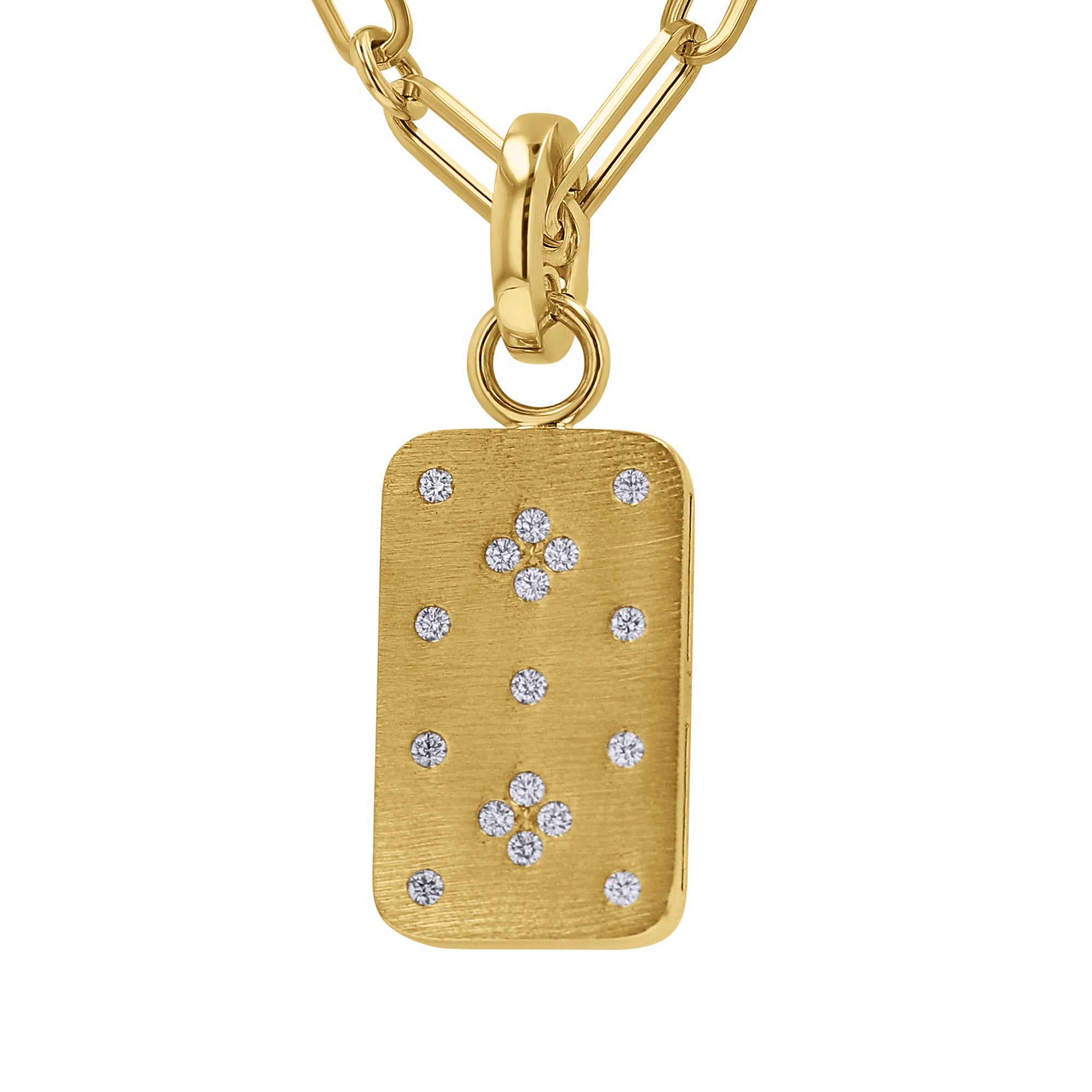 Roberto Coin 'Venetian Princess' Yellow Gold Dog Tag Pendant Necklace - Skeie's Jewelers