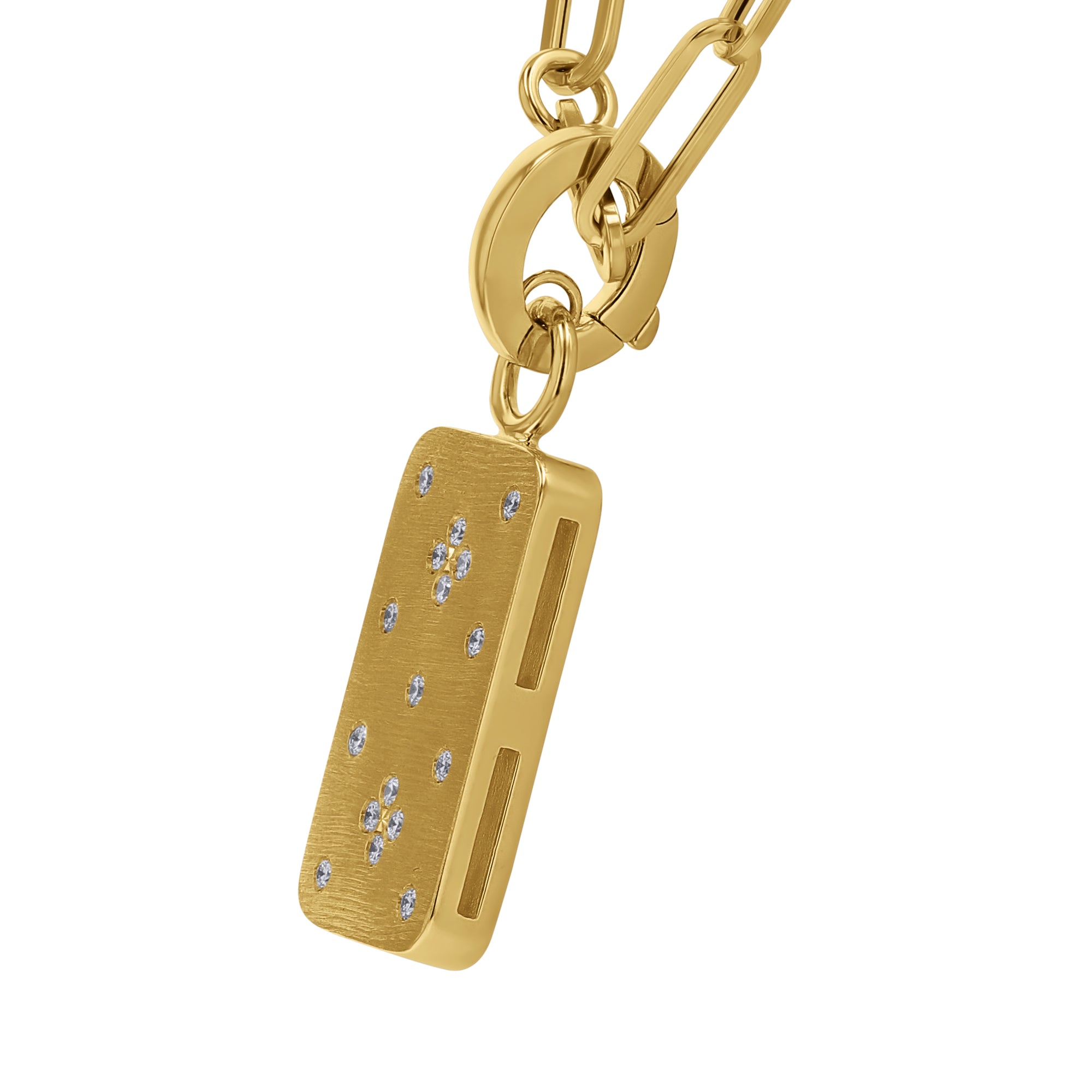 Roberto Coin 'Venetian Princess' Yellow Gold Dog Tag Pendant Necklace - Skeie's Jewelers