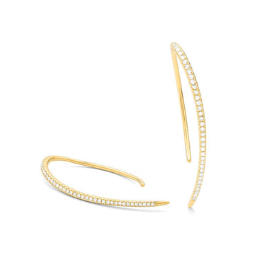 Yellow Gold & Diamond Threader Earrings - Skeie's Jewelers