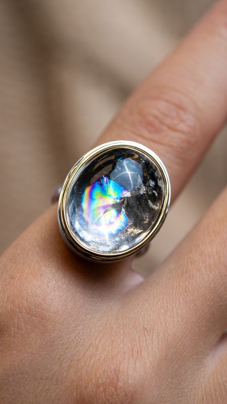 Rainbow Quartz Gem Drop Ring - Skeie's Jewelers