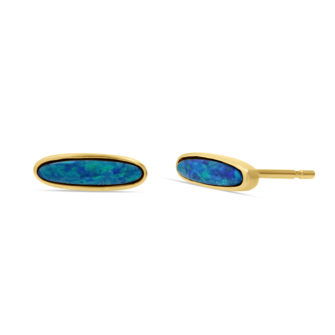 Kimberly Collins Yellow Gold Opal Stud Earrings