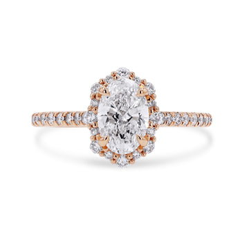 Forevermark Oval-Cut Scalloped Halo Engagement Ring - Skeie's Jewelers