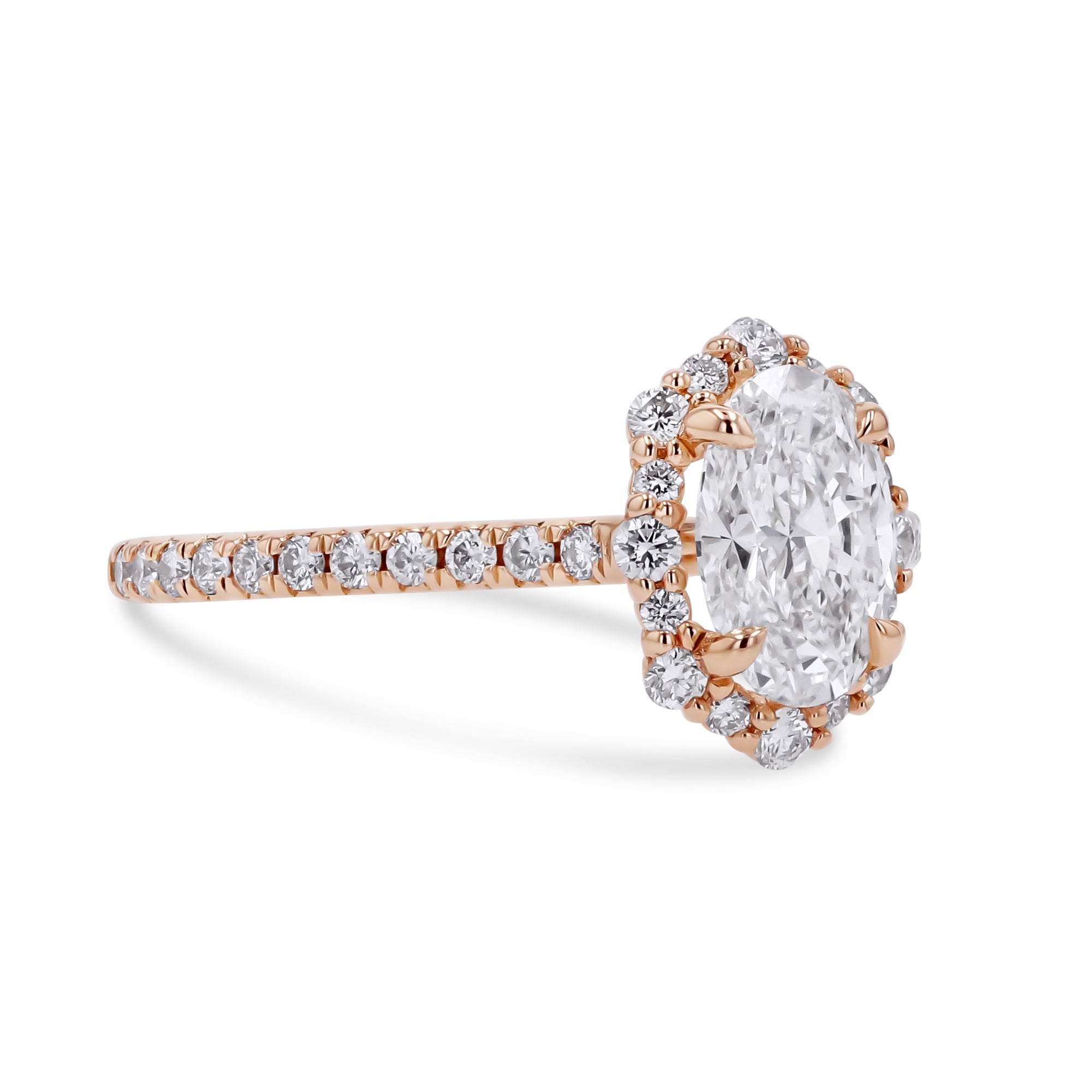 Forevermark Oval-Cut Scalloped Halo Engagement Ring - Skeie's Jewelers